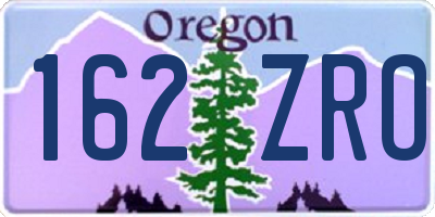 OR license plate 162ZRO