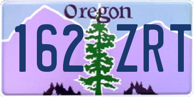 OR license plate 162ZRT
