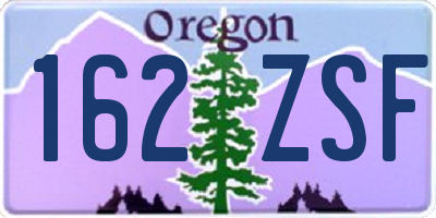 OR license plate 162ZSF