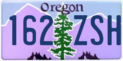 OR license plate 162ZSH