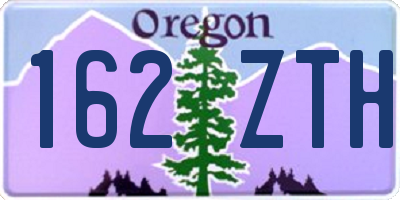OR license plate 162ZTH