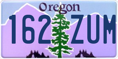OR license plate 162ZUM