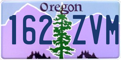 OR license plate 162ZVM