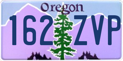 OR license plate 162ZVP