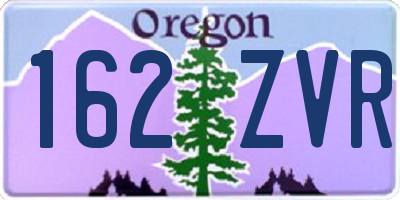 OR license plate 162ZVR