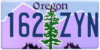 OR license plate 162ZYN