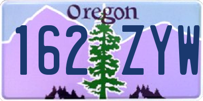 OR license plate 162ZYW