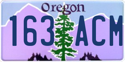 OR license plate 163ACM