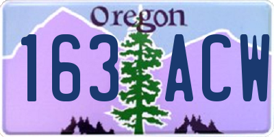 OR license plate 163ACW