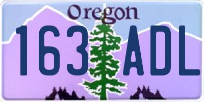 OR license plate 163ADL