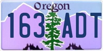 OR license plate 163ADT