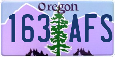 OR license plate 163AFS