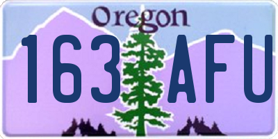 OR license plate 163AFU
