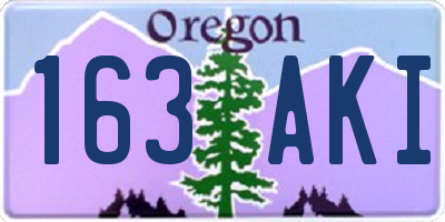 OR license plate 163AKI