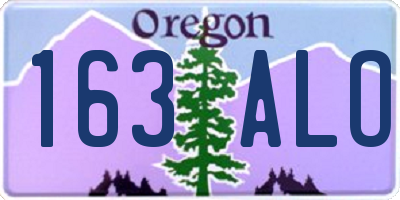 OR license plate 163ALO
