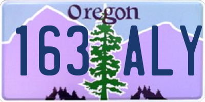 OR license plate 163ALY