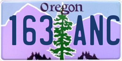 OR license plate 163ANC