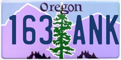 OR license plate 163ANK