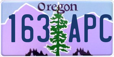 OR license plate 163APC