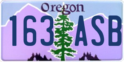 OR license plate 163ASB