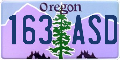 OR license plate 163ASD