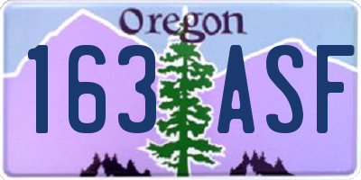 OR license plate 163ASF