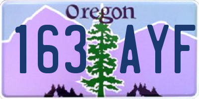OR license plate 163AYF