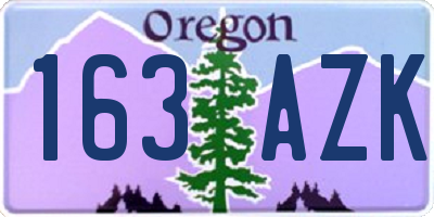 OR license plate 163AZK