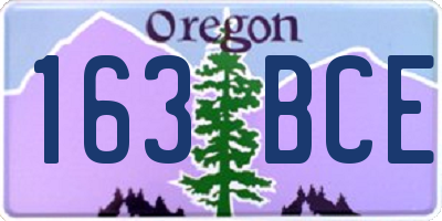 OR license plate 163BCE