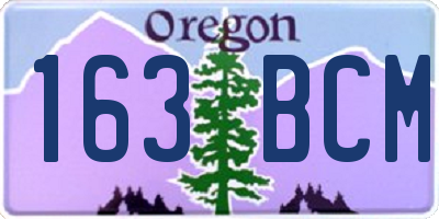 OR license plate 163BCM