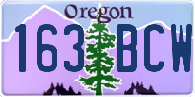 OR license plate 163BCW