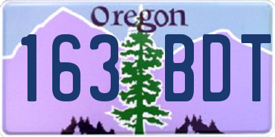 OR license plate 163BDT