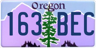 OR license plate 163BEC
