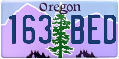 OR license plate 163BED