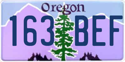 OR license plate 163BEF