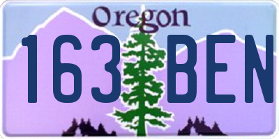 OR license plate 163BEN