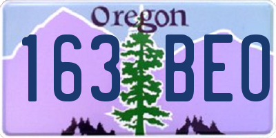 OR license plate 163BEO