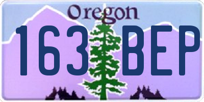 OR license plate 163BEP