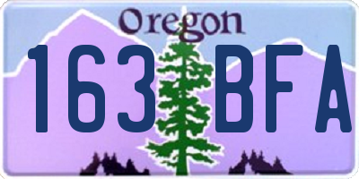 OR license plate 163BFA