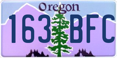 OR license plate 163BFC