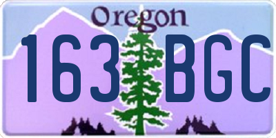 OR license plate 163BGC