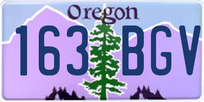 OR license plate 163BGV