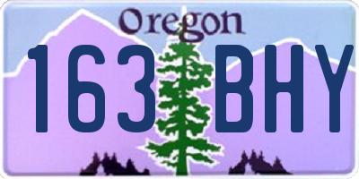 OR license plate 163BHY