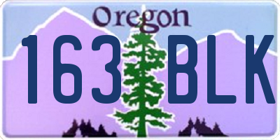 OR license plate 163BLK
