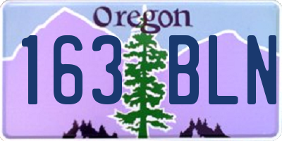 OR license plate 163BLN