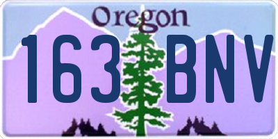 OR license plate 163BNV