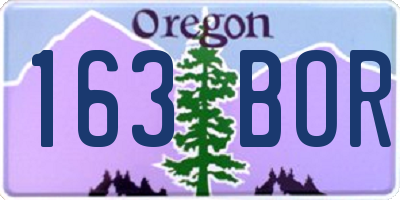 OR license plate 163BOR