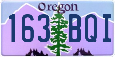 OR license plate 163BQI