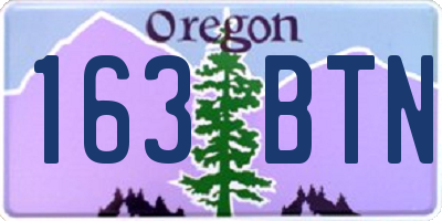 OR license plate 163BTN