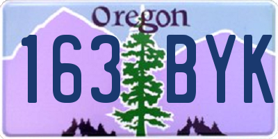 OR license plate 163BYK